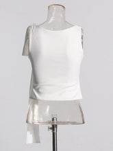 Asymmetric Diagonal Shoulder Strap T-shirt Vest